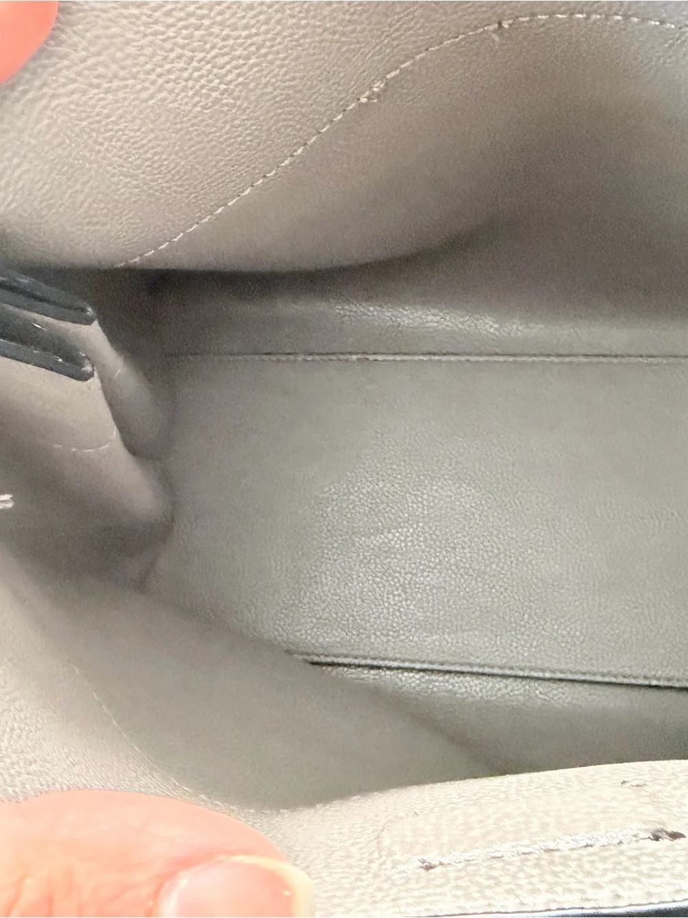 Calvin Klein Gray Leather Tote with Taupe Interior